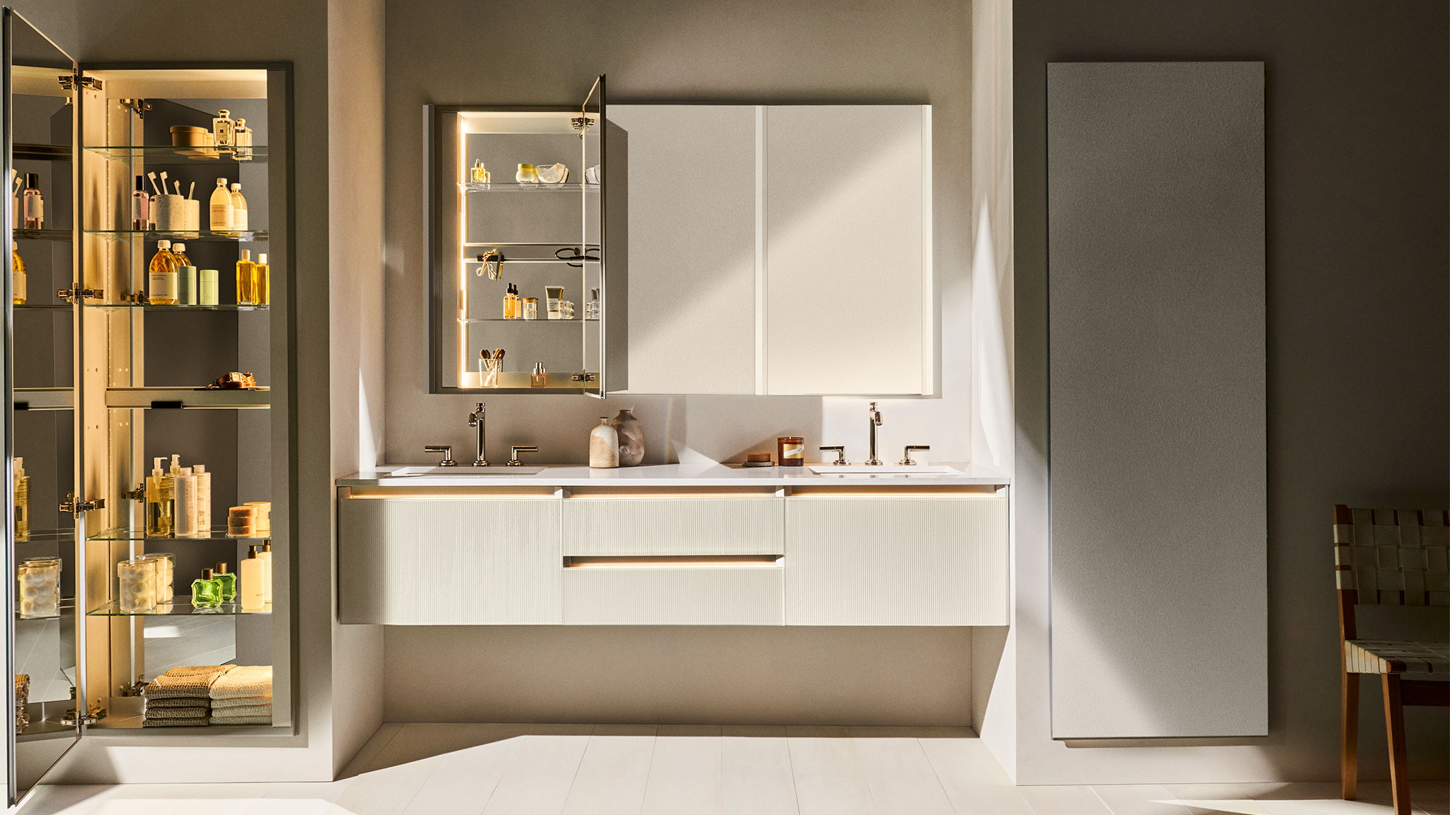 Robern M Series mirrored cabinet with an integrated LED night light