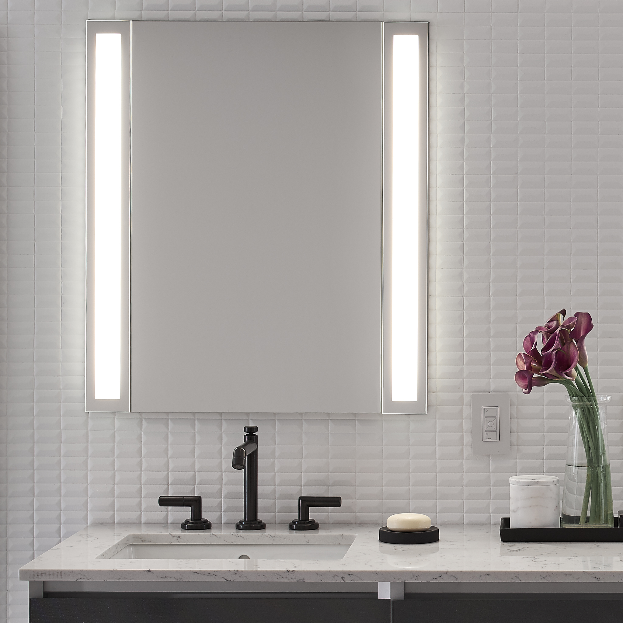 2 4 Lights Modern Bathroom Wall Makeup Light Mirror Front Led