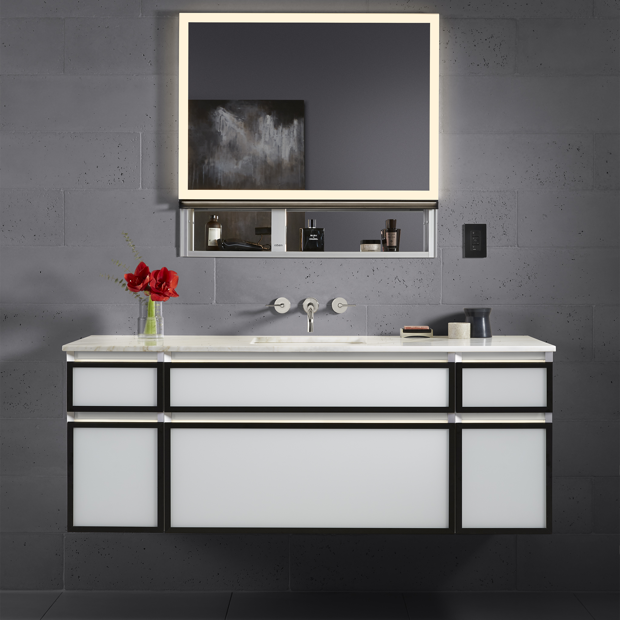 Robern M Series mirrored cabinet with an integrated LED night light